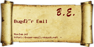 Bugár Emil névjegykártya