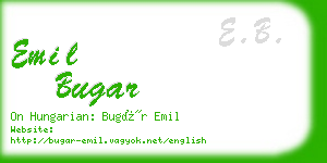 emil bugar business card